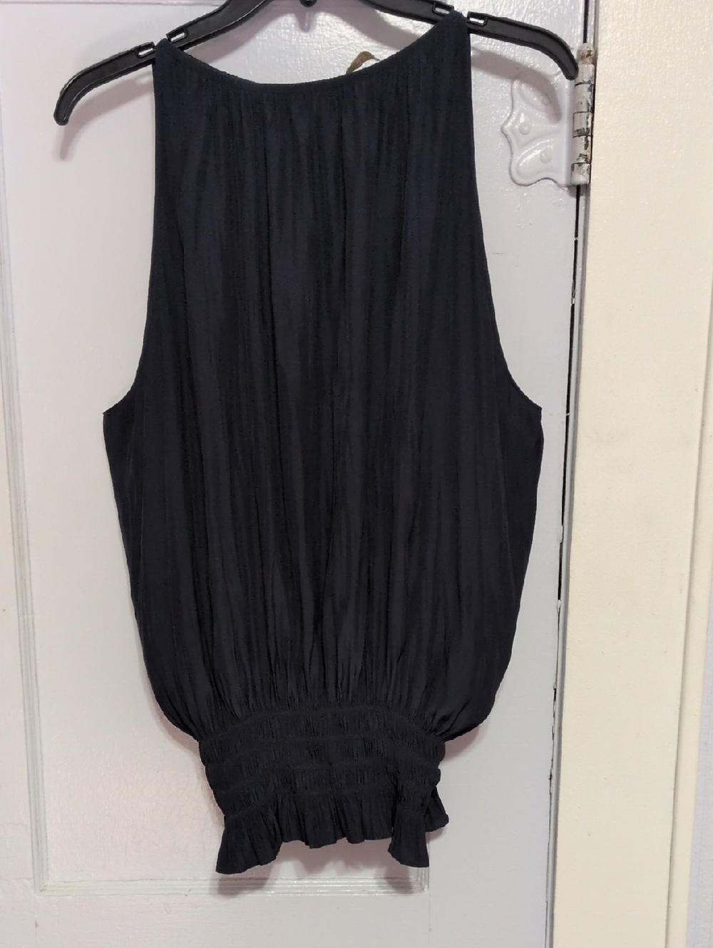 LRamy Brook Navy Gathered Neck Tank